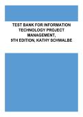 Test Bank&colon; Information Technology Project Management &lpar;9th Edition&rpar; &ndash; Kathy Schwalbe