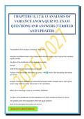 CHAPTERS 11&comma; 12 & 13 ANALYSIS OF VARIANCE ANOVA QUIZ 9&period;2&period; EXAM QUESTIONS AND ANSWERS &lpar;VERIFIED AND UPDATED&rpar;