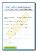 STATS 110 EXAM 2 QUESTIONS AND ANSWERS &lpar;VERIFIED AND UPDATED&rpar;
