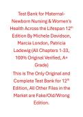 Test Bank Maternal-Newborn Nursing & Women's Health Across the Lifespan 12th Edition By Michele Davidson&comma; Marcia London&comma; Patricia Ladewig