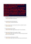LEGAL AND ETHICAL ASPECTS OF HEALTH INFORMATION MANAGEMENT- CH 5&comma; 6&comma; & 7 ACTUAL EXAM ALL QUESTIONS AND WELL ELABORATED ANSWERS TOP RATED VERSION FOR ALREADY A&plus; GRADED HIGHLY RECOMMENDED &vert;NEW AND REVISED