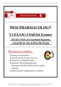 HESI Pharmacology V2 Exam &lpar;2025&rpar; &ndash; 3 Full Sets &lpar;NGN&rpar; &ndash; Actual Questions & Verified Answers
