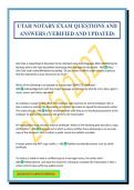 UTAH NOTARY EXAM QUESTIONS AND ANSWERS &lpar;VERIFIED AND UPDATED&rpar;