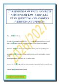 C713 BUSINESS LAW UNIT 1 - SOURCES AND TYPES OF LAW - CHAP&colon; 1&comma;4&comma;6&period; EXAM QUESTIONS AND ANSWERS &lpar;VERIFIED AND UPDATED&rpar;