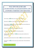WGU D391 HEALTHCARE ECOSYSTEMS&period; EXAM QUESTIONS AND ANSWERS &lpar;VERIFIED AND UPDATED&rpar;