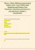 NR 511 &sol; NR511 Midterm Exam &lpar;Latest  Update 2026 &sol; 2027&rpar; Differential  Diagnosis and Primary Care  Practicum &vert; Questions and Answers &vert;  100 out of 100 &vert; Grade A -  Chamberlain