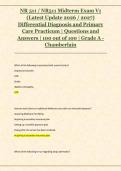 NR 511 &sol; NR511 Midterm Exam V1  &lpar;Latest Update 2026 &sol; 2027&rpar;  Differential Diagnosis and Primary  Care Practicum &vert; Questions and  Answers &vert; 100 out of 100 &vert; Grade A -  Chamberlain 