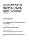 WGU D202 Human Growth and Development OA & PA Test Bank 2026&sol;2027&colon; 500 Verified Questions with Detailed Answers &ndash; Ace the Exam on Your First Try