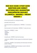NUR 1023C EXAM 2 STUDY GUIDE  QUESTIONS AND CORRECT  SOLUTIONS&vert;&vert;100&percnt; GUARANTEED  PASS&vert;&vert;UPDATED 20262027  SYLLABUS&vert;&vert;A&plus; GRADED&vert;&vert;<<RECENT  VERSION>> 