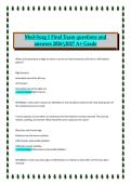 Medical-Surgical Nursing I Final Exam Questions and Answers&comma; 2026&sol;2027 &ndash; Comprehensive Study Guide