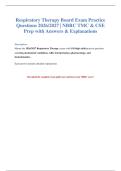 Respiratory Therapy Exam 2026&sol;2027&colon; 110 Practice Q&A