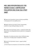 NSG 3850 PATHOPHYSIOLOGY FOR NURSES II EXAM 3 CERTIFICATION EVALUATION 2026 EXAM Q&A STUDY SHEET