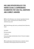 NSG 3850 PATHOPHYSIOLOGY FOR NURSES II EXAM 3 COMPREHENSIVE EXAMINATION TEST 2026 FULL QUESTIONS AND CORRECT ANSWERS