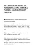 NSG 3850 PATHOPHYSIOLOGY FOR NURSES II EXAM 3 EXAM SCRIPT FINAL PAPER 2026 SOLVED QUESTION SET GRADED A&plus;