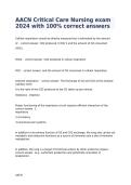 AACN Critical Care Nursing exam 2024 with 100 correct answers