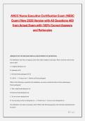 ANCC Nurse Executive Certification Exam &lpar;NE-BC Exam&rpar; New 2026 Version &vert; 400 Actual Exam Questions with 100&percnt; Correct Answers and Rationales