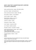 MATH 1022 TEST 4 QUESTIONS WITH VERIFIED ACCURATE ANSWERS