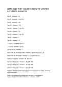 MATH 1022 TEST 1 QUESTIONS WITH VERIFIED ACCURATE ANSWERS