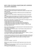 MATH 1022 LSU EXAM 4 QUESTIONS WITH VERIFIED ACCURATE ANSWERS