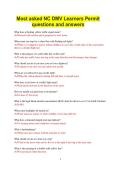 Latest 100&percnt; most tested DMV NC Questions and verified answers