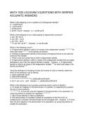MATH 1022 LSU EXAM 3 QUESTIONS WITH VERIFIED ACCURATE ANSWERS