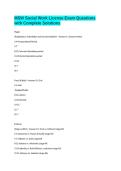 MSW Social Work License Exam Questions with Complete Solutions