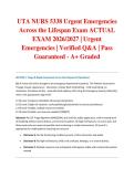 UTA NURS 5338 Urgent Emergencies Across the Lifespan Exam ACTUAL EXAM 2026&sol;2027 &vert; Urgent Emergencies &vert; Verified Q&A &vert; Pass Guaranteed - A&plus; Graded
