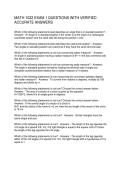 MATH 1022 EXAM 1 QUESTIONS WITH VERIFIED ACCURATE ANSWERS