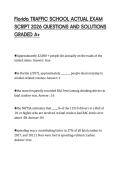 Florida TRAFFIC SCHOOL ACTUAL EXAM  SCRIPT 2026 QUESTIONS AND SOLUTIONS  GRADED A&plus;