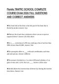 Florida TRAFFIC SCHOOL COMPLETE  COURSE EXAM 2026 FULL QUESTIONS  AND CORRECT ANSWERS