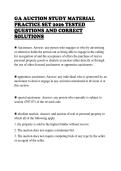 GA AUCTION STUDY MATERIAL  PRACTICE SET 2026 TESTED  QUESTIONS AND CORRECT  SOLUTIONS