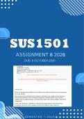 SUS1501 Assignment 8 Portfolio 2026  -  Distinction &vert; Due 2 October 2026  