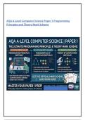 AQA A-Level Computer Science Paper 1 Programming  Principles and Theory paper 1 and Mark Scheme