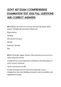 GOVT 407 EXAM 1 COMPREHENSIVE  EXAMINATION TEST 2026 FULL QUESTIONS  AND CORRECT ANSWERS 