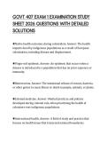 GOVT 407 EXAM 1 EXAMINATION STUDY  SHEET 2026 QUESTIONS WITH DETAILED  SOLUTIONS