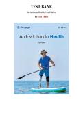 Test Bank for Invitation to Health 21st Edition by Lisa Tunks &lpar;Chapter 1-20&rpar; &vert; All Chapters
