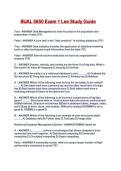 BUAL 5650 Exam 1 Lee Study Guide