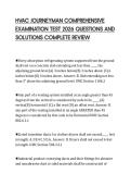 HVAC JOURNEYMAN COMPREHENSIVE  EXAMINATION TEST 2026 QUESTIONS AND  SOLUTIONS COMPLETE REVIEW 