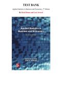 Test Bank for Applied Statistics in Business and Economics&comma; 7th Edition &lpar;David Doane&comma; 2024&rpar;&comma; Chapter 1-18 &vert; All Chapters