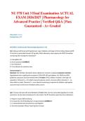 NU 578 Unit 3 Final Examination ACTUAL EXAM 2026&sol;2027 &vert; Pharmacology for Advanced Practice &vert; Verified Q&A &vert; Pass Guaranteed - A&plus; Graded