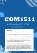 COM1511 Assignment 1 2026 - Distinction &rcub; Due August 2026