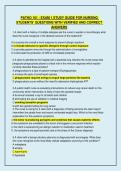 PATHO 101 &ndash; Exam 1 Study Guide for Nursing Students&rsquo; Questions with Verified Correct Answers