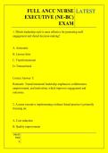 FULL ANCC NURSE  EXECUTIVE &lpar;NE-BC&rpar;   EXAM QUESTIONS AND ANSWERS 2026 - 2027