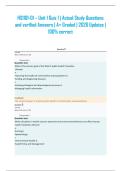 HS1101-01 &ndash; Unit 1 Quiz 1 &vert; Actual Study Questions and verified Answers &vert; A&plus; Graded &vert; 2026 Updates &vert; 100&percnt; correct