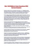 Biol 1350 Midterm Exam Questions With Correct Answers