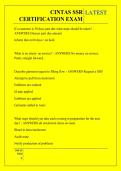 CINTAS SSR  CERTIFICATION EXAM QUESTIONS AND ANSWERS 2026 - 2027