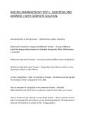 NUR 302-PHARMACOLOGY TEST 1 - QUESTIONS AND ANSWERS &vert; WITH COMPLETE SOLUTION&period;