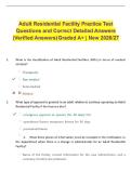 Adult Residential Facility Practice Test Questions and Correct Detailed Answers &lpar;Verified Answers&rpar; Graded A&plus; &vert; New 2026&sol;27