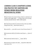 LOUISIANA CLASS D CHAUFFEUR&rsquo;S LICENSE  2026 PRACTICE TEST QUESTIONS AND  DETAILED DRIVING REGULATIONS  BREAKDOWN FULL REVIEW