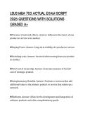 LSUS MBA 703 ACTUAL EXAM SCRIPT  2026 QUESTIONS WITH SOLUTIONS  GRADED A&plus; 